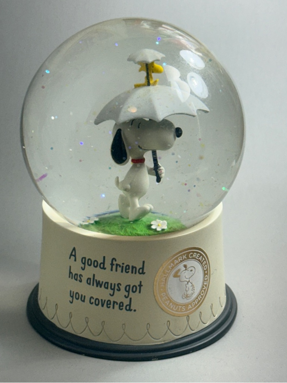 Peanuts Snoopy & Woodstock Umbrella Snow Globe - White Hallmark